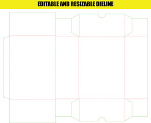 Editable Resizable FEFCO Standard Packaging Dieline Template for Custom Box Design