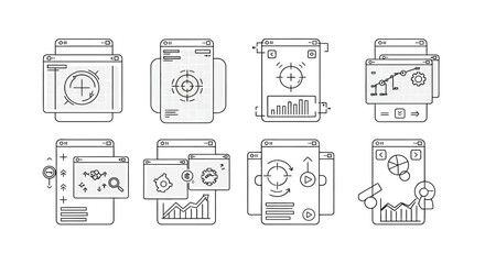 Illustrated process workflow with icons