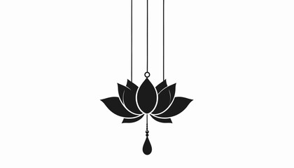 Elegant lotus flower pendant design on a white background.