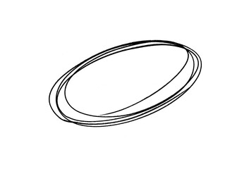Highlight pen line. Hand drawn circle underline sketch. Oval pencil stroke. Doodle mark scribble.