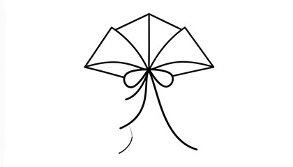 Stylized vector illustration of a kite with a bow and tail.