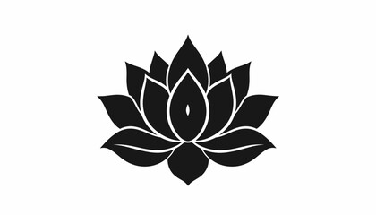 Elegant black and white lotus flower vector illustration for design projects.