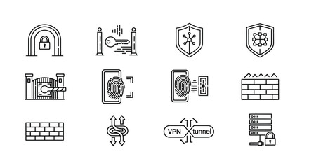 Illustrations of various security measures