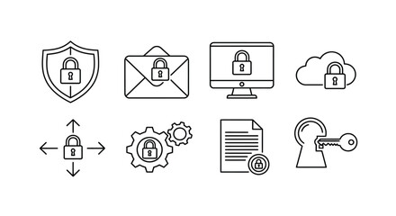 Illustrations of various security measures