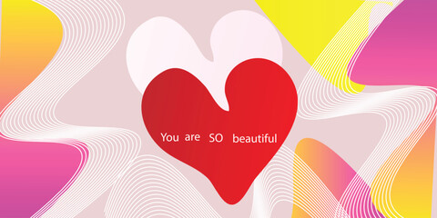 Abstract soft pink and whit love heart bubble on pink fluffy surface. Valentines day concept present. Illustration Vectors