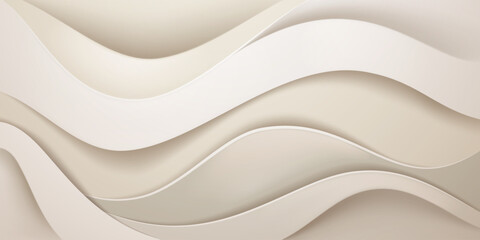 A smooth, abstract illustration featuring wavy, beige layers with subtle shading, creating a soft and calming visual effect.