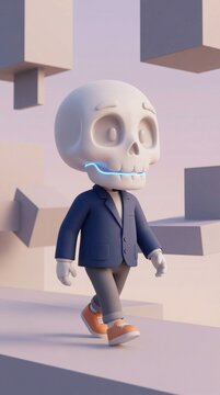 3d skull with jas
