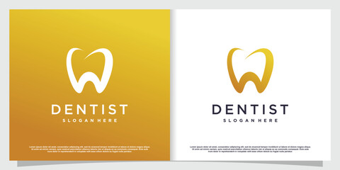Dental logo design with creative element style Premium Vector part 3