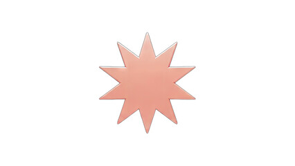 Obraz premium 3D Peach Star Shape on transparent background