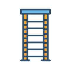 Blue and Orange Film Strip with Empty Frames