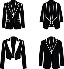 Collection of classic blazers isolated on white background, Elegant formal blazer silhouettes