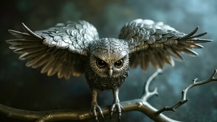 Gray armored crab rests on the ground, collecting its claws and resting