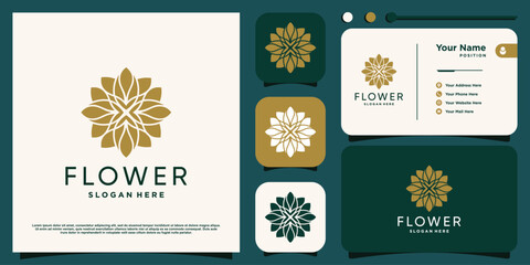 Naklejka premium Flower beauty logo design with modern creative style Premium Vector