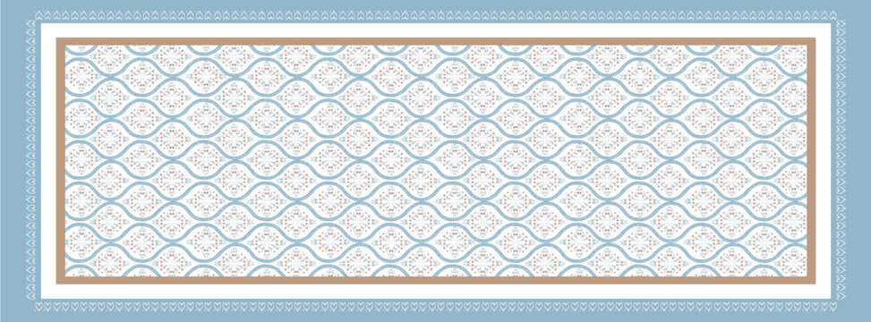 digital silk scarf design with seamless textile pattern