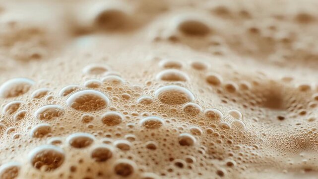 Coffee brewing process at a local cafe in the morning with rich foam and bubbles