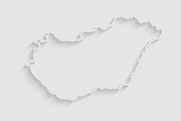 Fototapeta premium Vector map of Hungary, abstract inner shadow