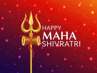 Happy maha shivratri greeting with trishul