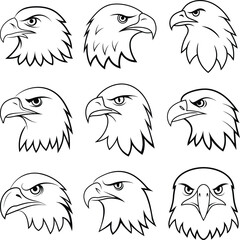 eagle head vector art transparent background
