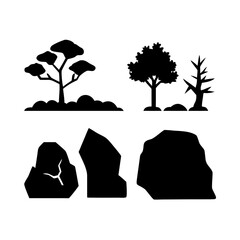 Silhouettes of trees and rocks © Mamun