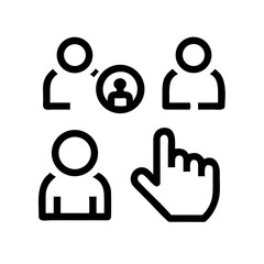 User selection icon with hand cursor