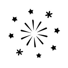 Explosion of stars and fireworks effect illustration