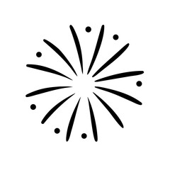 Simple black starburst graphic with dots