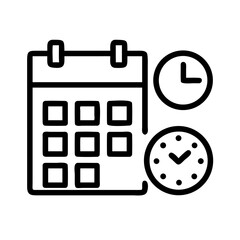 Calendar and clocks icons representing time and scheduling