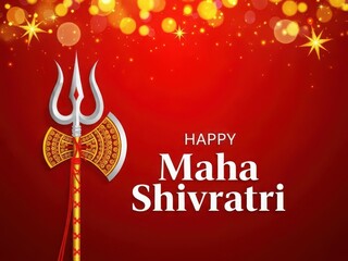 Happy maha shivratri greeting with trishul