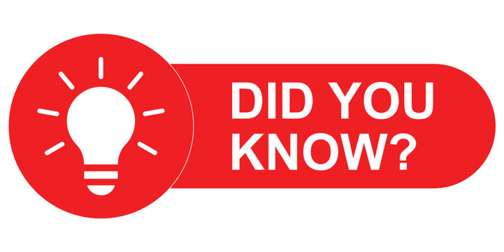 Bright factoid banner vector with red light bulb icon and bold white &ldquo;Did You Know?&rdquo; text