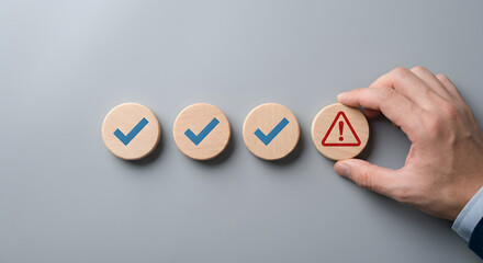 business risk concept with wooden blocks