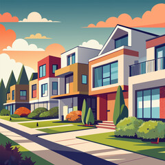 colorful houses on a sunny day