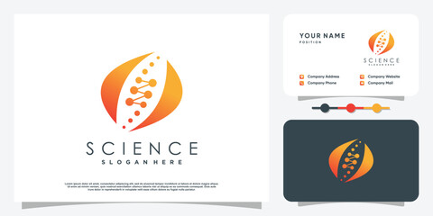 Fototapeta premium Science logo with creative element concept Premium Vector
