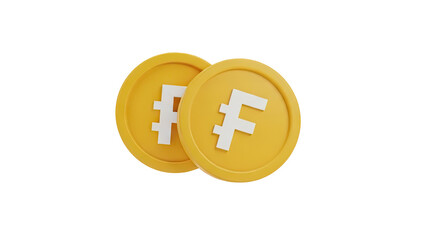 Obraz premium 3D Two gold coins with 