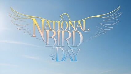National bird day logo with eagle illustration and text overlay