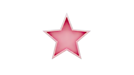 3D Pink star shape transparent background