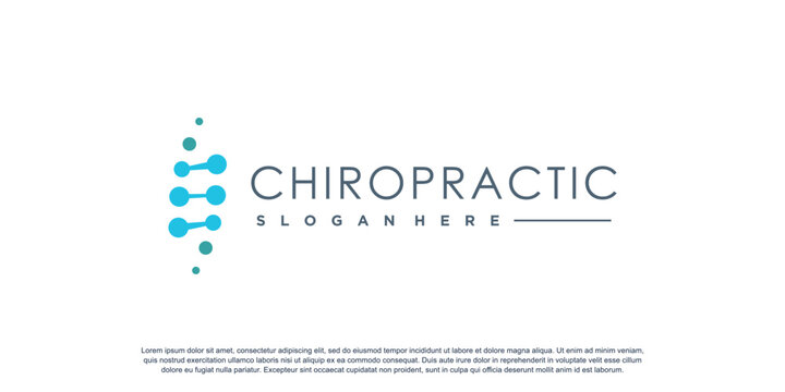 Chiropractic logo for massage and business with creative element concept Premium Vector