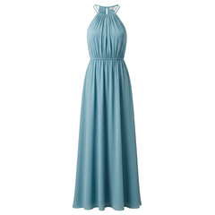 Naklejka premium Light blue halter neck long dress isolated on transparent background