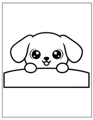 Fototapeta premium Bold Kawaii Dogs Coloring Book for Stress Relief