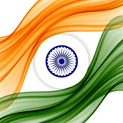 Indian national flag with saffron white and green colors