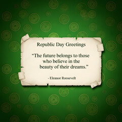 Inspirational quote on a green background