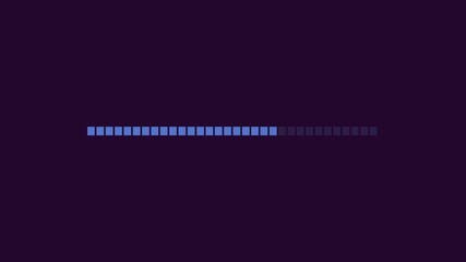 Loading progress bar animation with blue segments on dark background for visual representation of data processing - Powered by Adobe