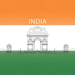 India gate landmark monument illustration