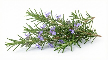 Fresh rosemary sprigs isolated on a white background