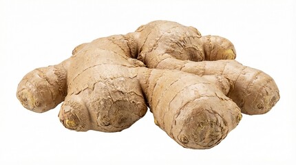 Raw ginger root isolated on a white background