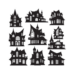 Obraz premium Modern Fantasy House Silhouettes Collection
