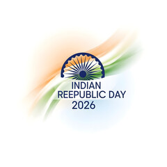 Indian republic day 2026 logo with ashoka chakra