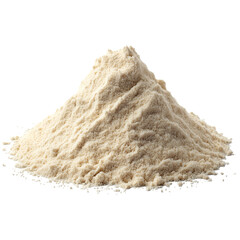 A small white mound of finely ground powder ready for baking or culinary use on a dark background