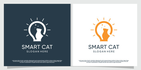 Pet icon logo design with creative element concept Premium Vector