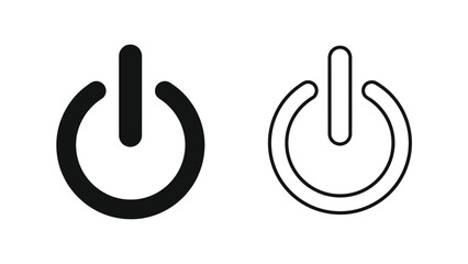 Two power button icons one filled and one outlined side by side