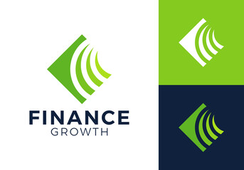 road growth logo design. creative fast grow finance symbol icon concept
